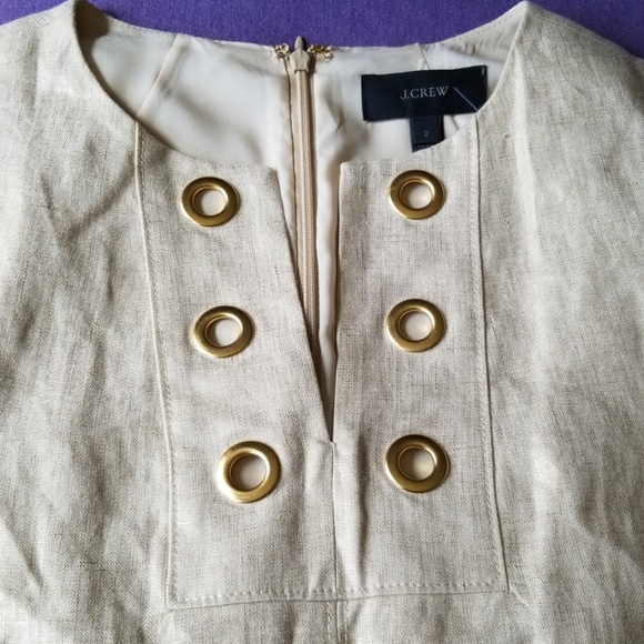 J. Crew gold linen shift dress - Picture 3 of 8